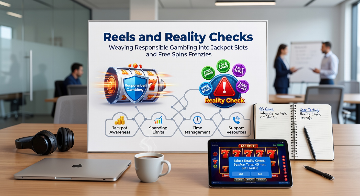 Spieler-Interface mit Free-Spins-Bonus und Reality-Check-Pop-up auf einem Slot-Jackpot-Spiel